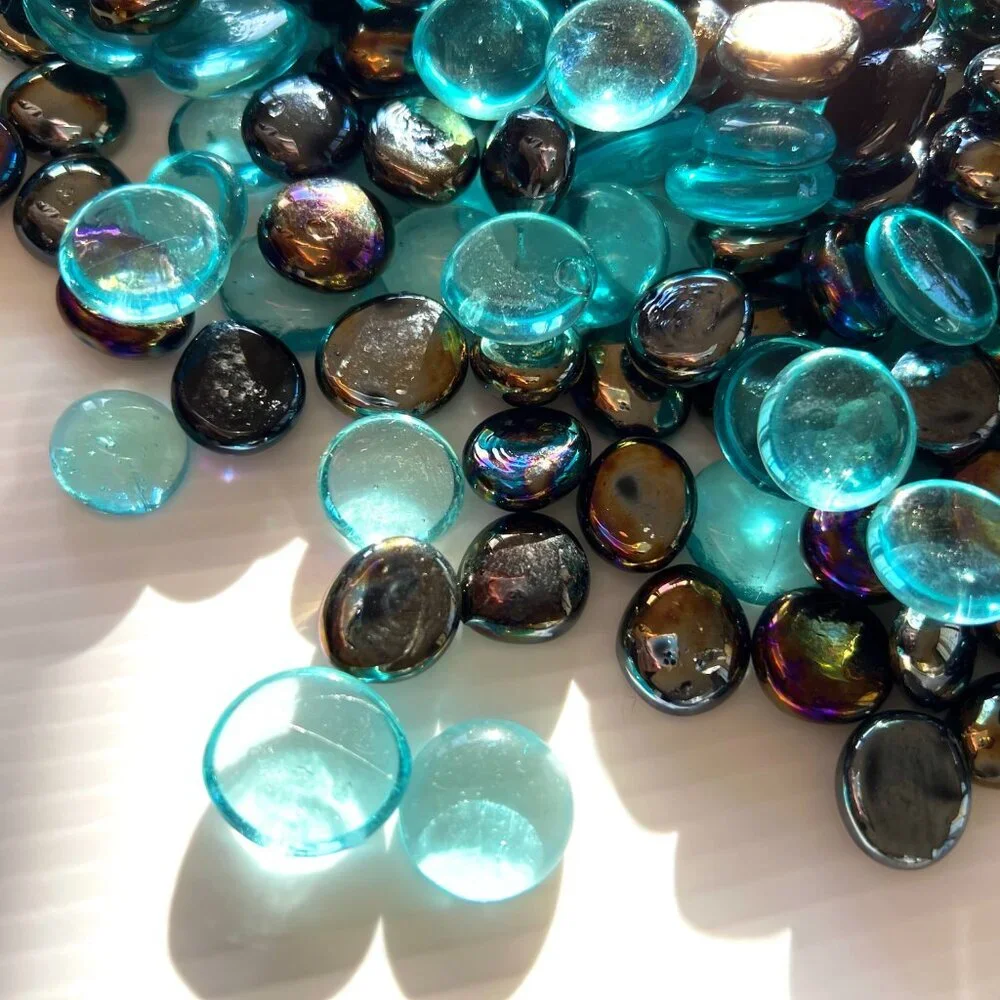 Flat Glass Marbles * Gemstone Vase Filler Pebbles, Aquarium